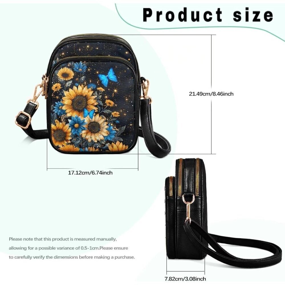 Leather Crossbody Bag for Women Compact Wallet Phone Purse Sling Shoulder - Picture 7 of 7